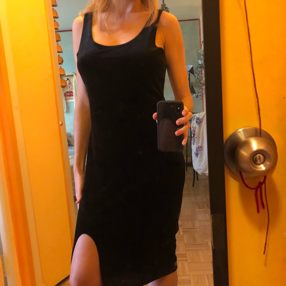 Black Velvet midi dress